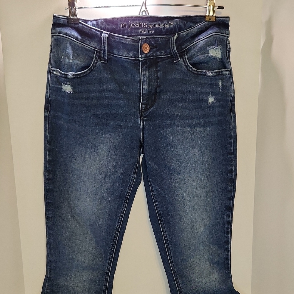Maurices - Dark Wash Distressed Women's Skinny Jeans- Small